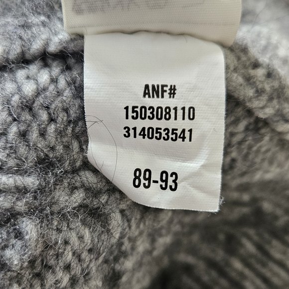Abercrombie & Fitch Y2K Alpaca Wool Blend Gray Cableknit Cardigan Sweater VTG - Picture 11 of 11